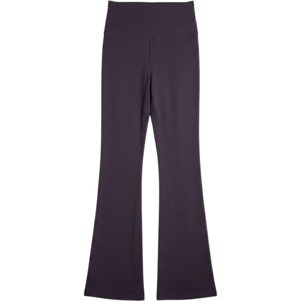 90 Degree by Reflex Felix Lux Rib Everyday Flare Pants Plum Purple XS High Rise